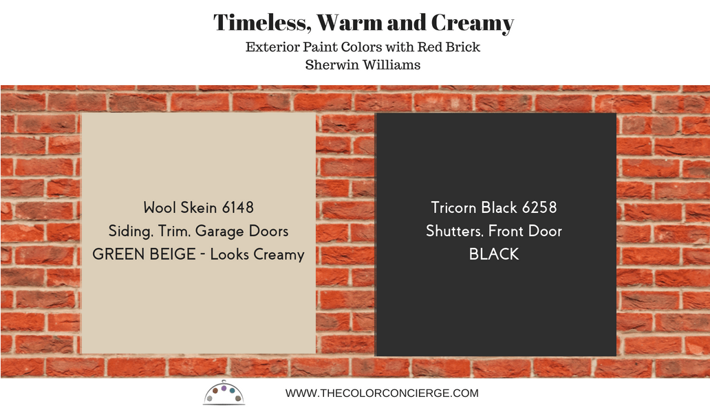 Best exterior paint colors red brick homes timeless paint colors, wool skein 6148, tricorn black 6258