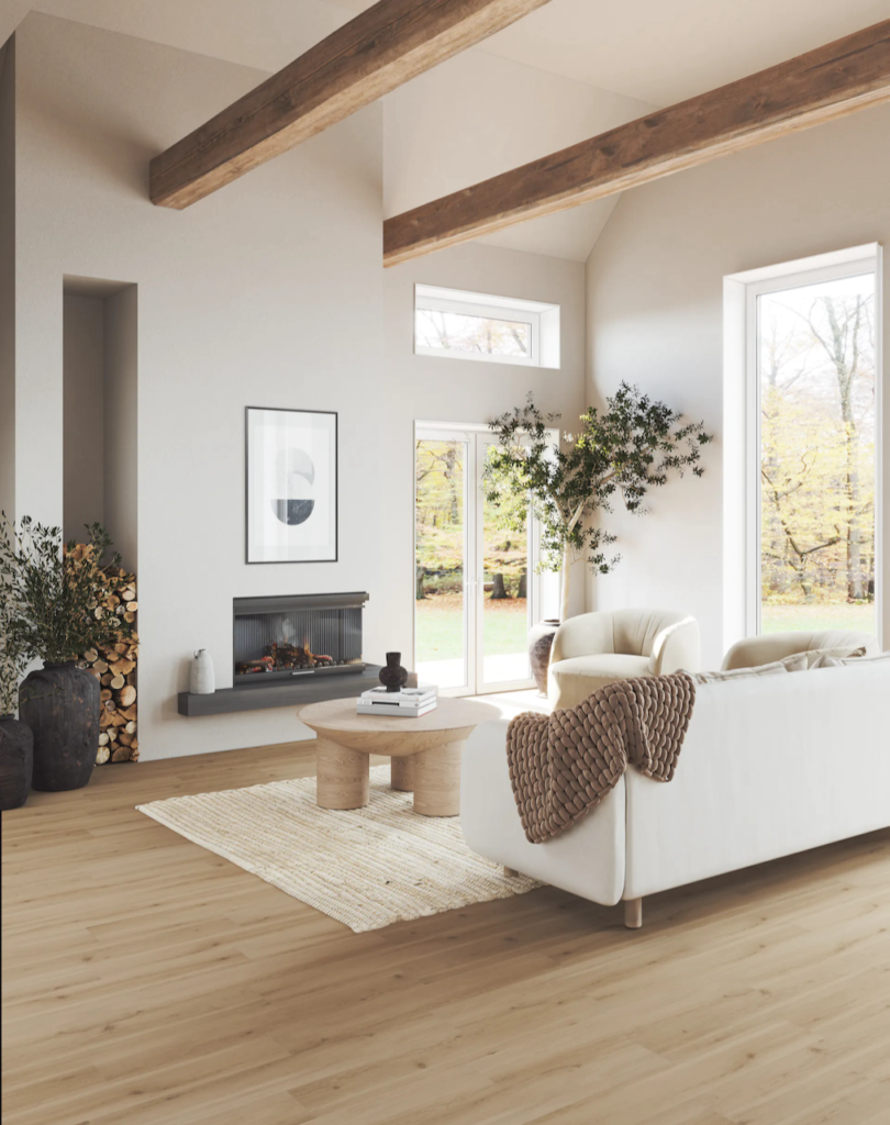 Living room with Mannington Swiss Oak Color