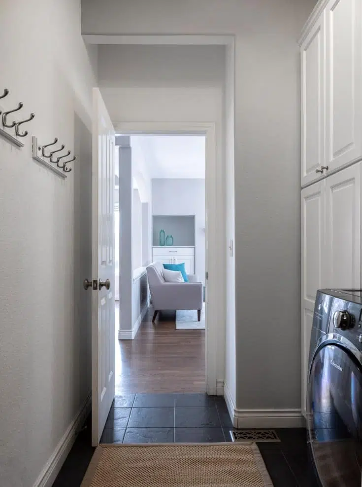 laundry room with chantilly lace and stonington gray walls