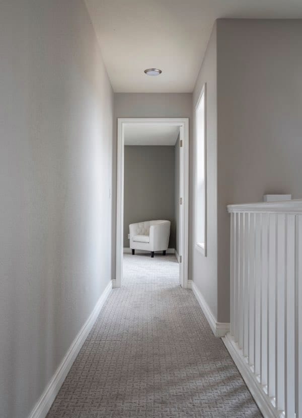 A hallway painted with Stonington Gray paint