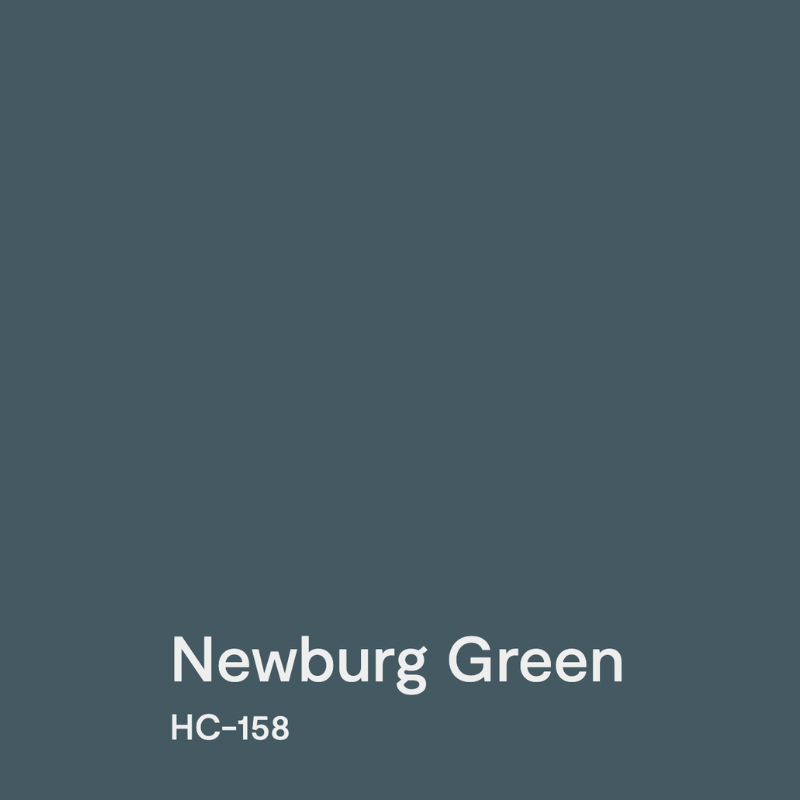 A paint color swatch of Benjamin Moore Newburg Green.