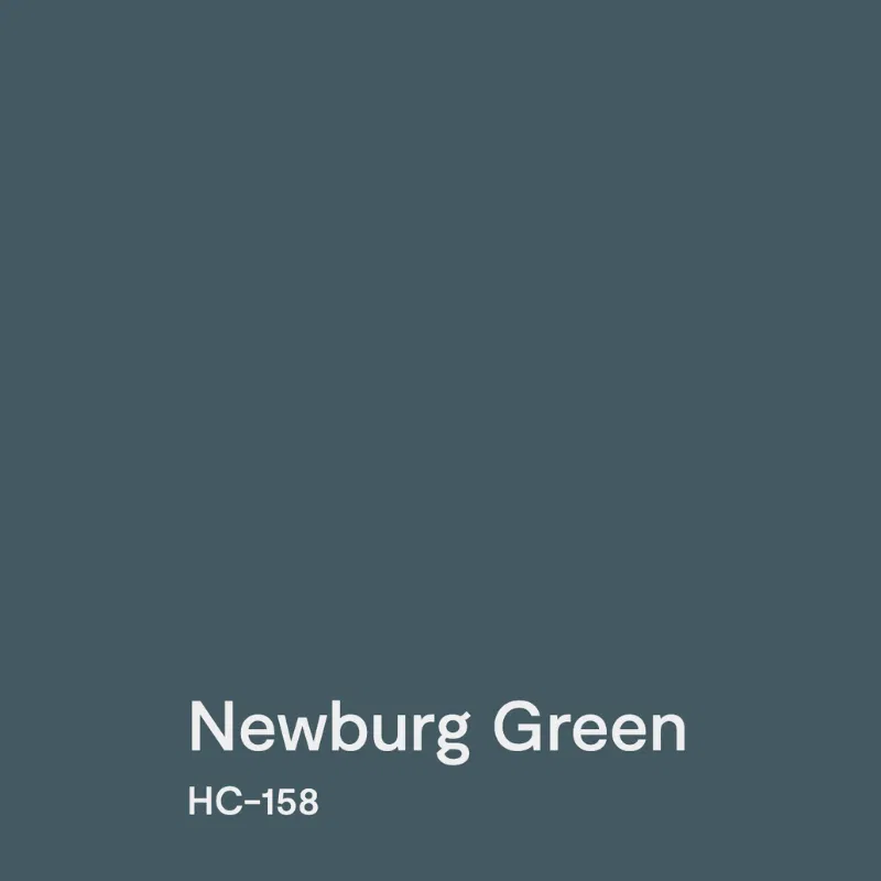 A paint color swatch of Benjamin Moore Newburg Green.