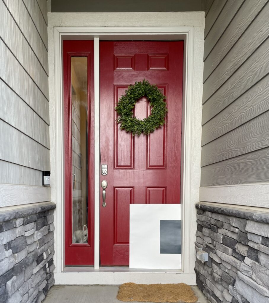 An example of how to test exterior front door paint colors