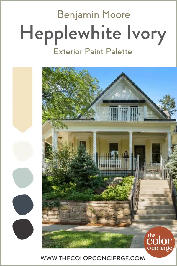 Benjamin Moore Hepplewhite Ivory exterior color palette