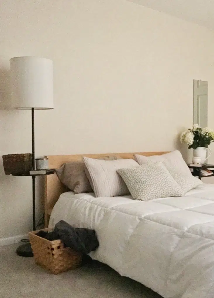 Master bedroom painted with Ballet White walls