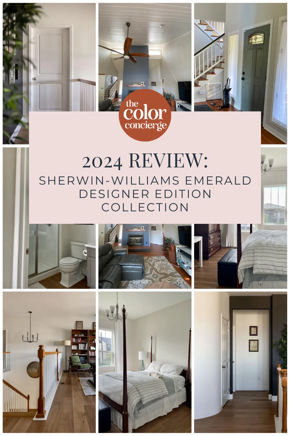 A series of images of rooms painted with Sherwin-Williams Emerald Designer Edition paints.