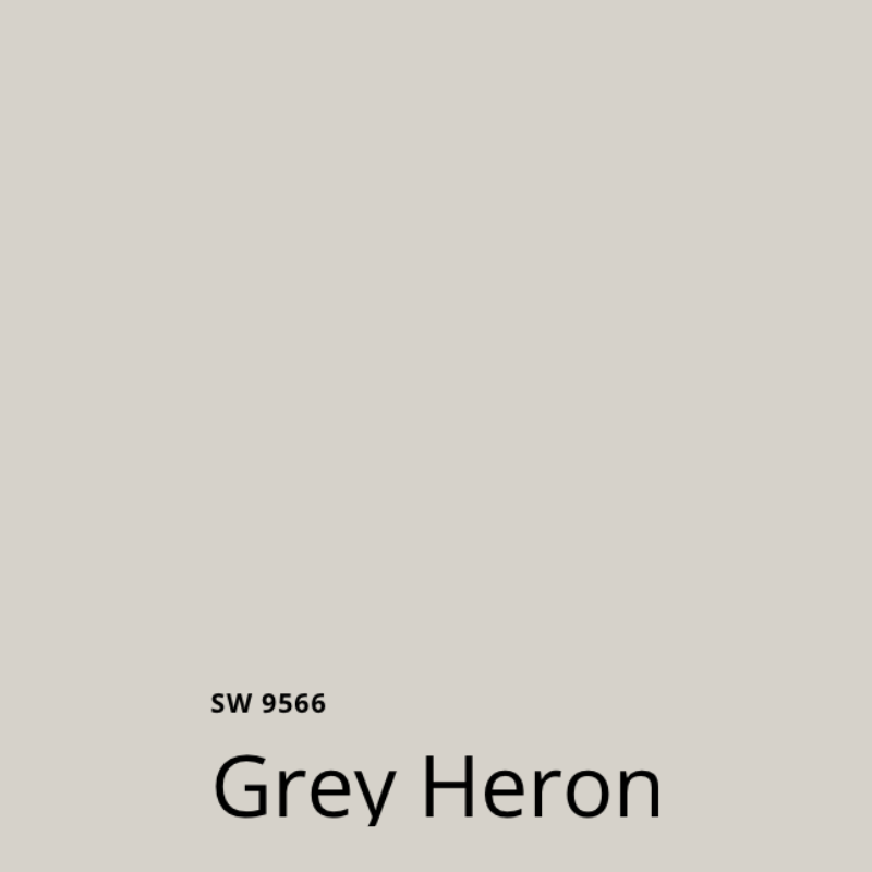 A paint color swatch of Sherwin-Williams Emerald Designer Editional paint color, SW Grey Heron