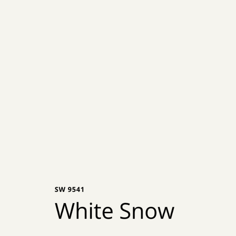 A paint color swatch of Sherwin-Williams Emerald Designer Editional paint color, SW White Snow