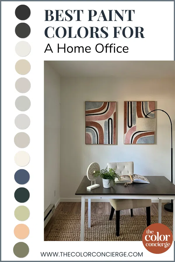 swatches of some of the best home office paint colors