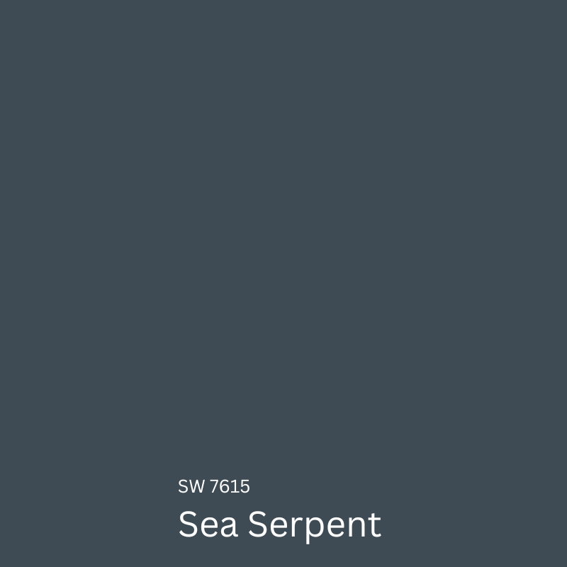 A color swatch of SW Sea Serpent, one of the best blue exterior paint colors.