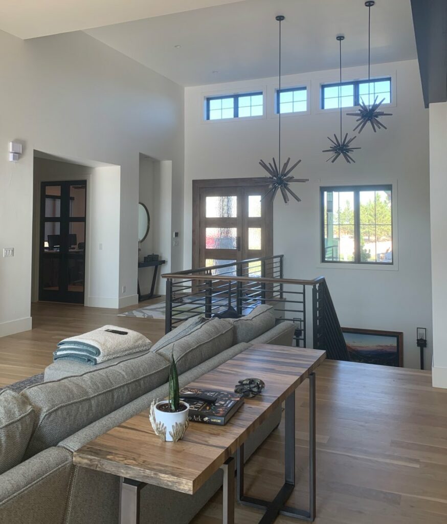 Living room painted with Benjamin Moore Simply White