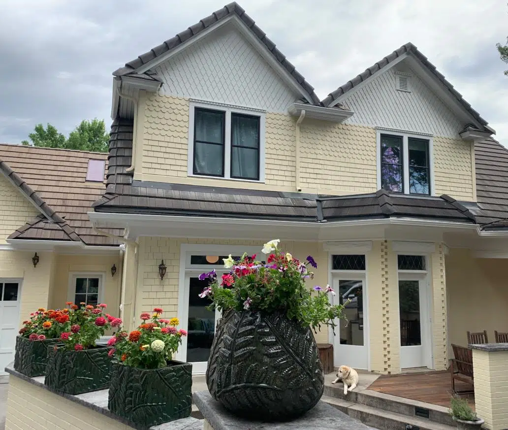 Historic home with BM Simply White trim and accents