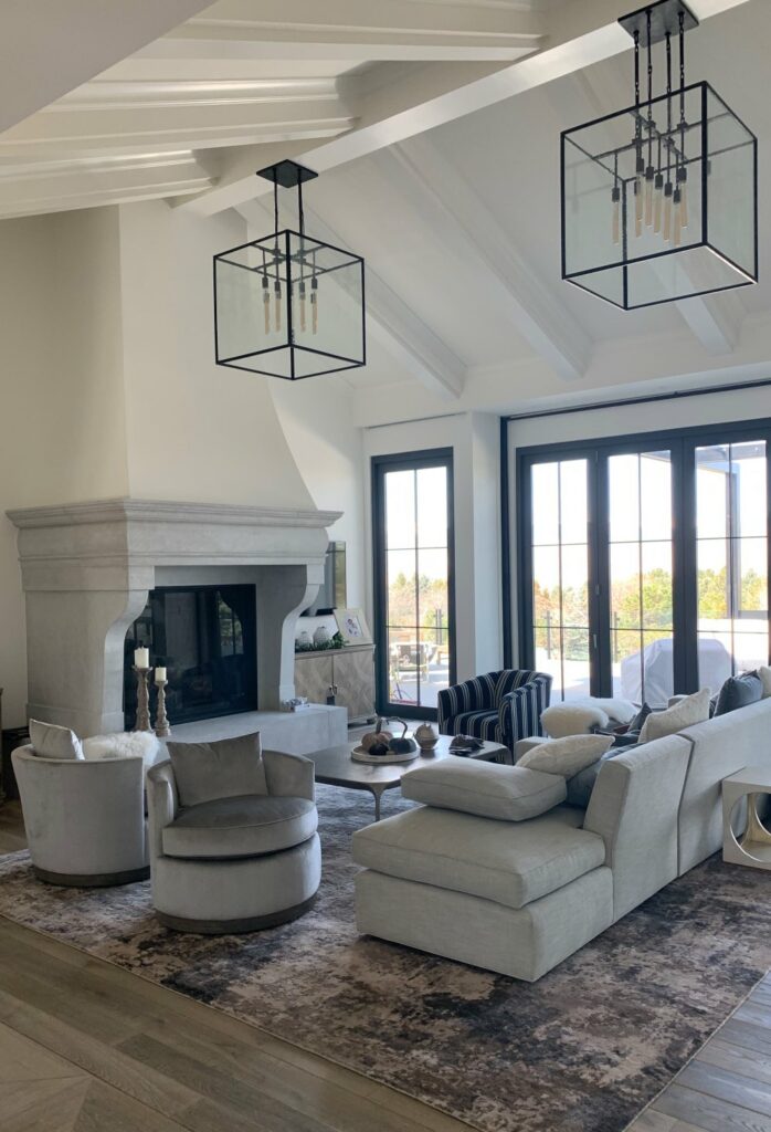 Living room painted with Cloud White