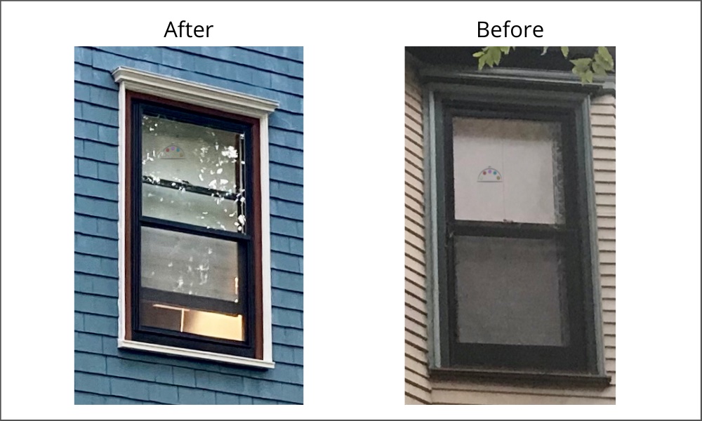 Before and after window paint colors