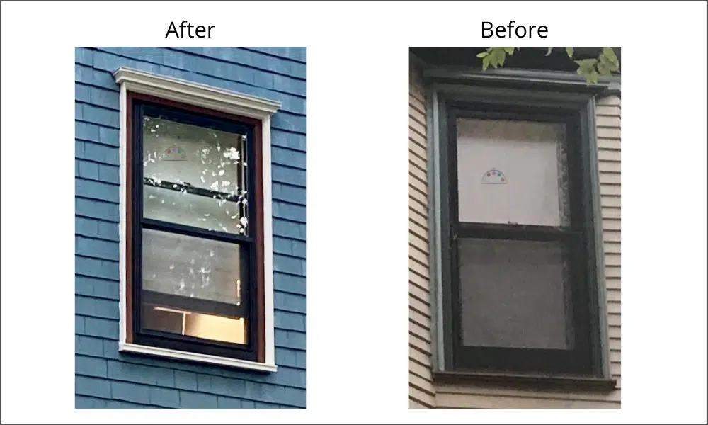 Before and after window paint colors