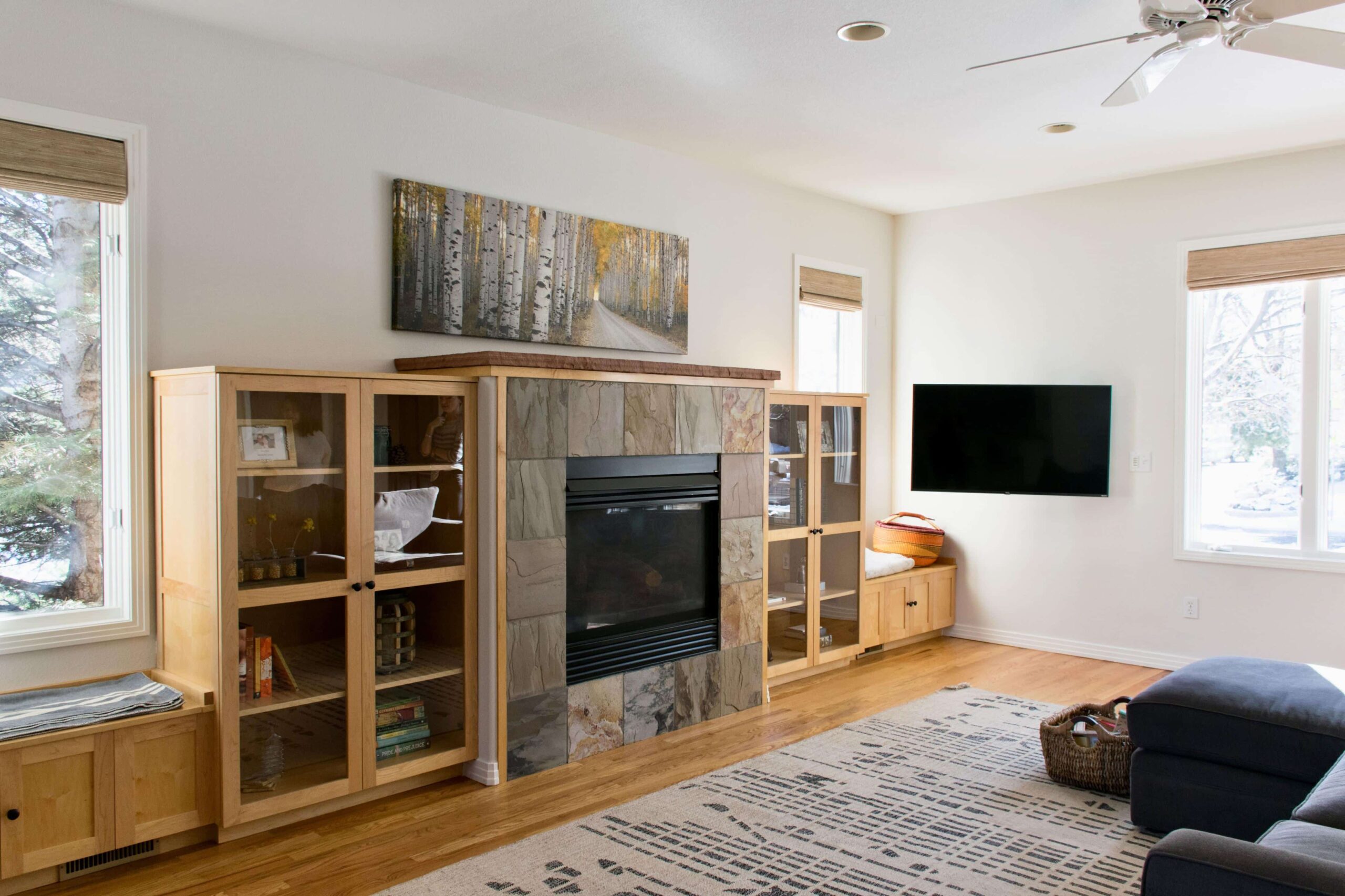 Living room painted Classic Gray