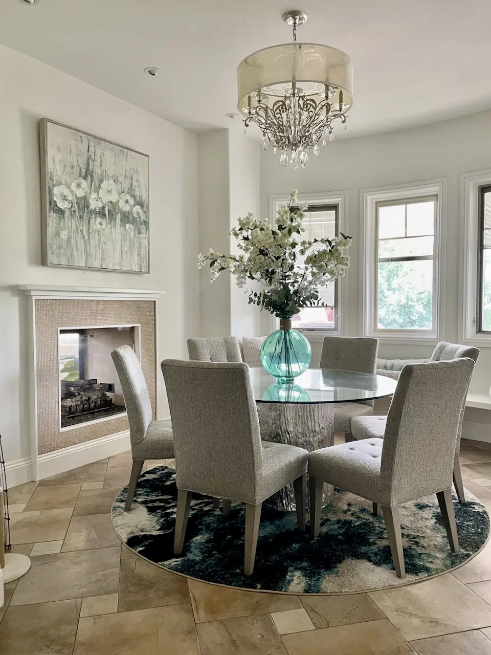 Dining room painted with Swiss Coffee