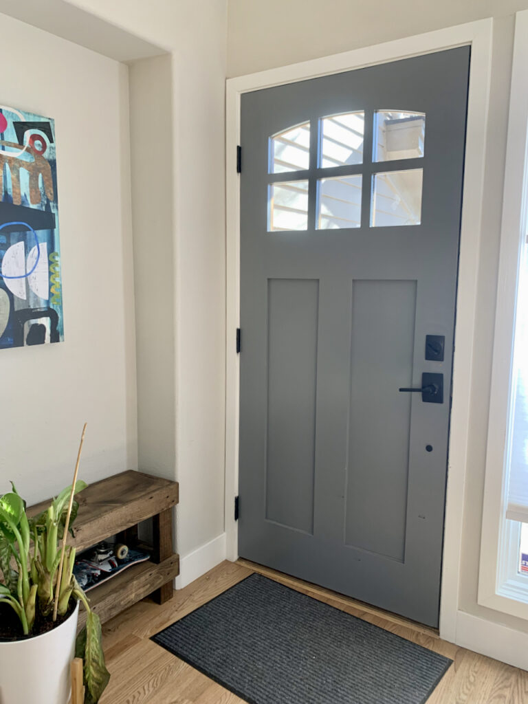 Entry with Wolf Gray Interior front door and Balboa Mist walls