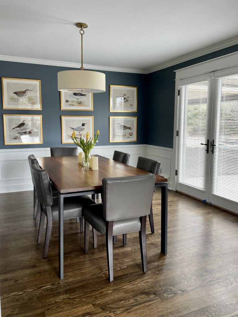 Dining room with Britannia blue walls