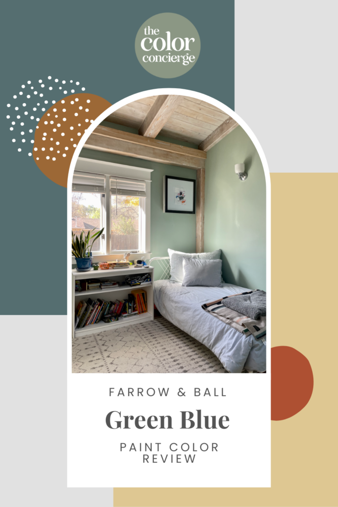Green Blue by Farrow & Ball paint color review graphic