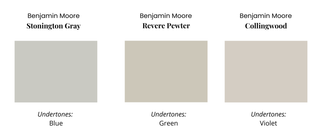Stonington Gray undertones color comparison