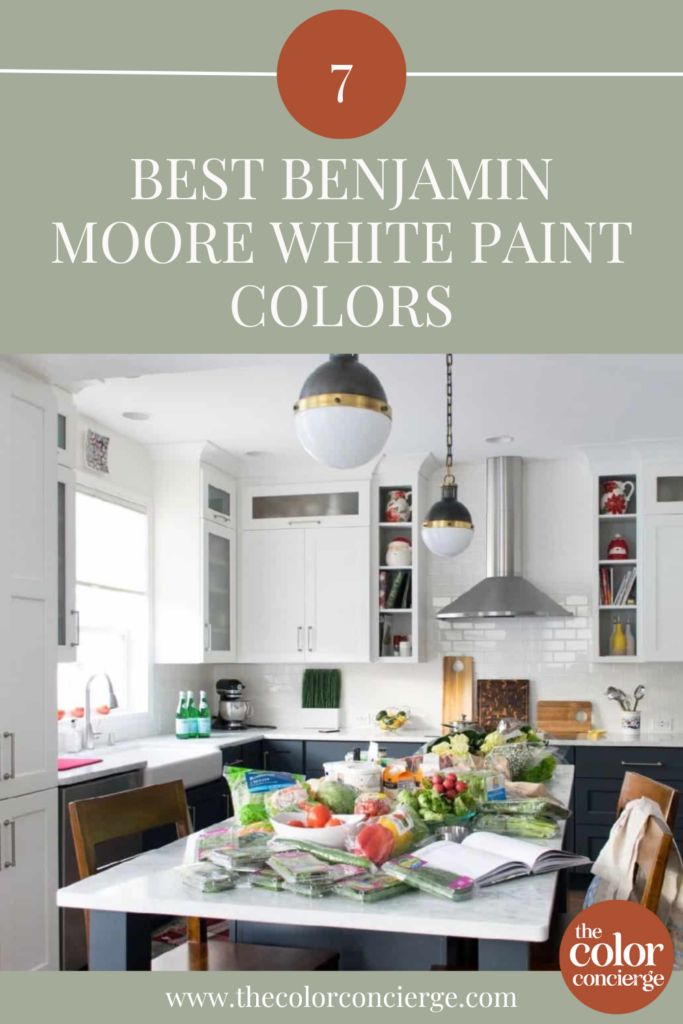 A white kitchen with one of the best Benjamin Moore white paint colors.