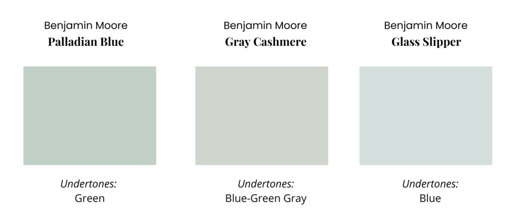 Palladian Blue and Glass Slipper compared with Gray Cashmere
