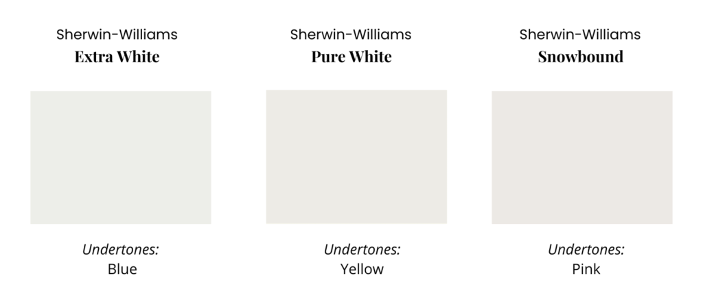 Comparison of Extra White, Pure White, Snowbound