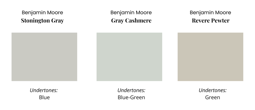 Stonington Gray and Revere Pewter compared with Gray Cashmere