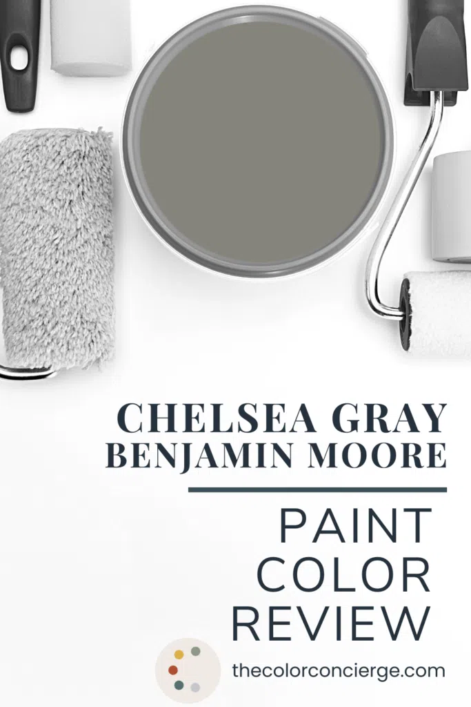 A bucket of Benjamin Gray Chelsea Gray paint