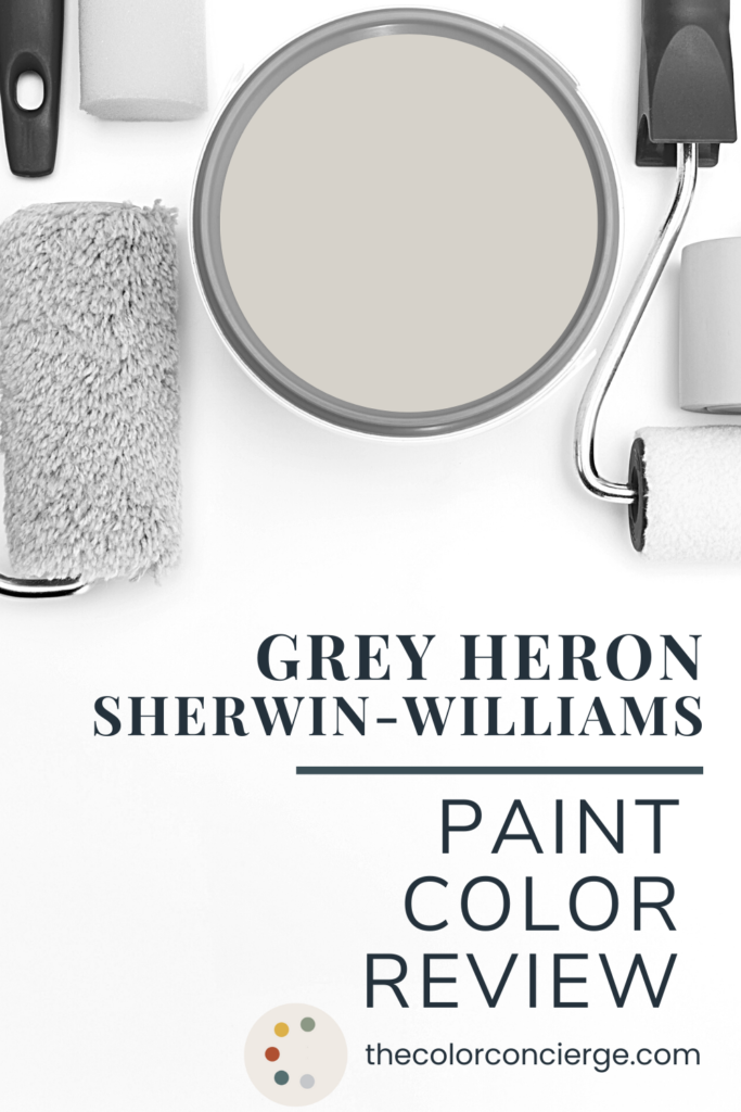 A bucket of paint with SW Grey heron paint
