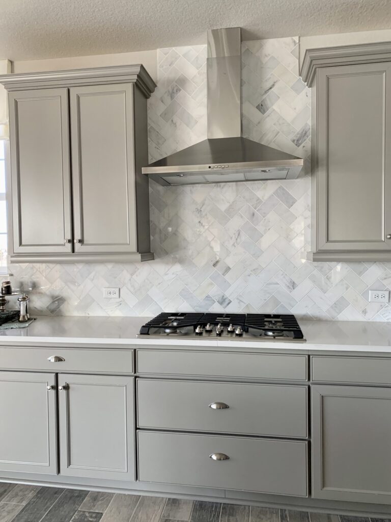 Kitchen Cabinets painted with Intellectual Gray