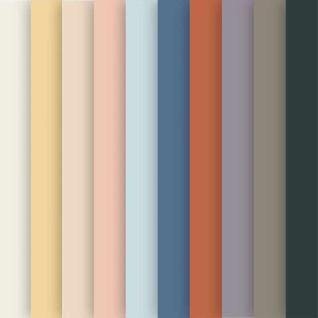 Color swatches of the Benjamin Moore Color Trends 2024 palette
