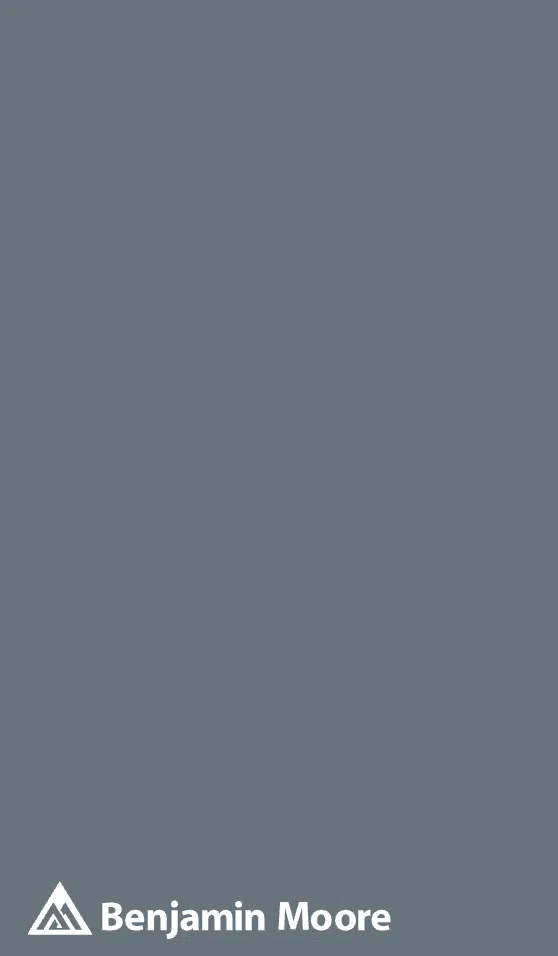 A swatch of BM Britannia Blue paint, one of the best blue-gray paint colors.