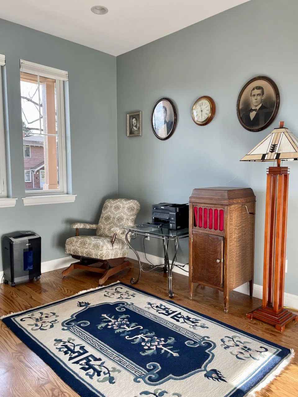 An office is painted with BM Mount Saint Anne paint.