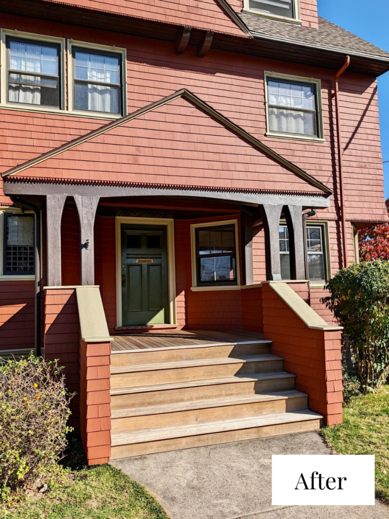 A Boston home features a brown exterior color palette.