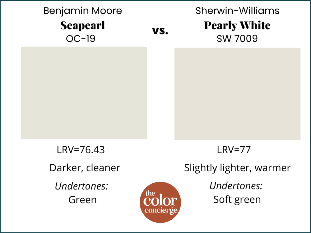 BM Seapearl vs SW Pearly White