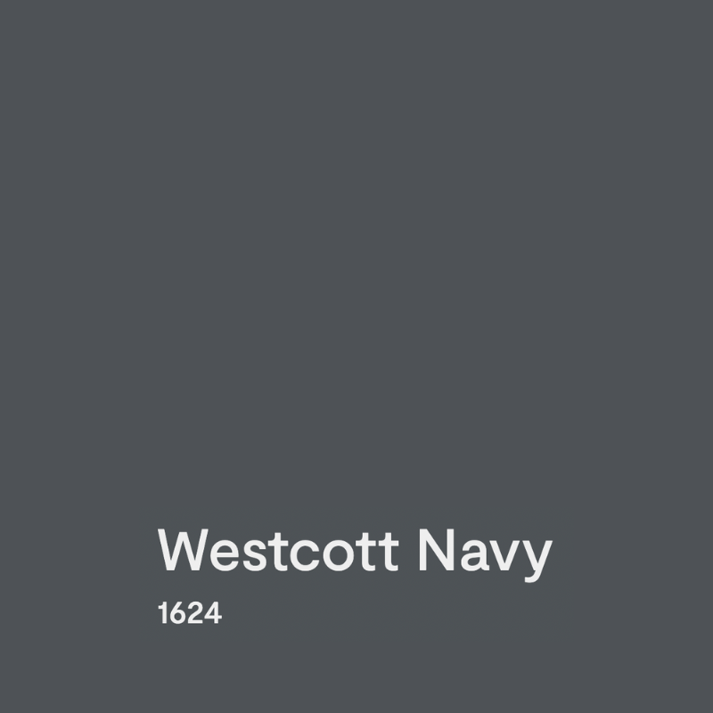 A swatch of BM Westcott Navy blue exterior paint