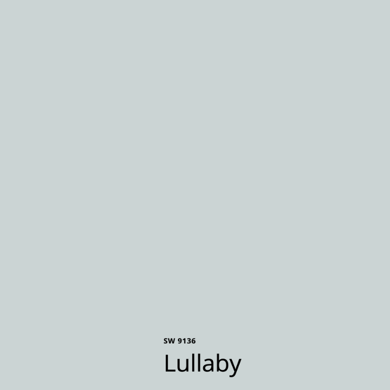 A color swatch of Sherwin-Williams Lullaby paint
