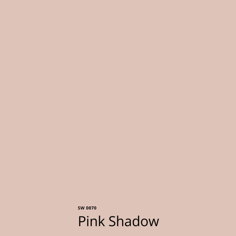 A Sherwin-Williams Pink Shadow color swatch