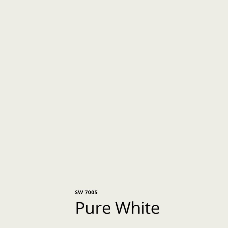 A color swatch of Sherwin-Williams Pure White