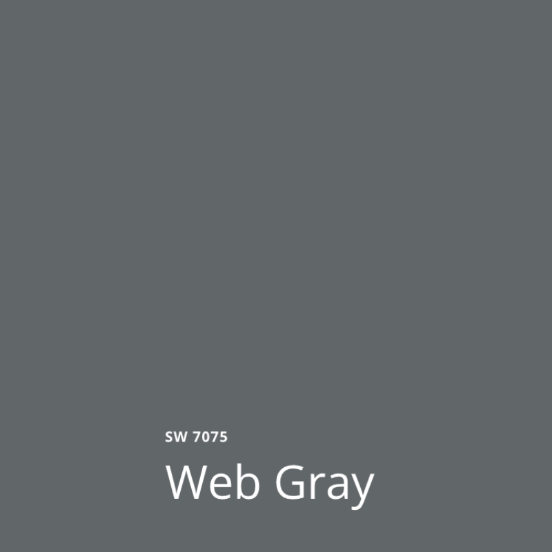 A Sherwin-Williams Web Gray color swatch