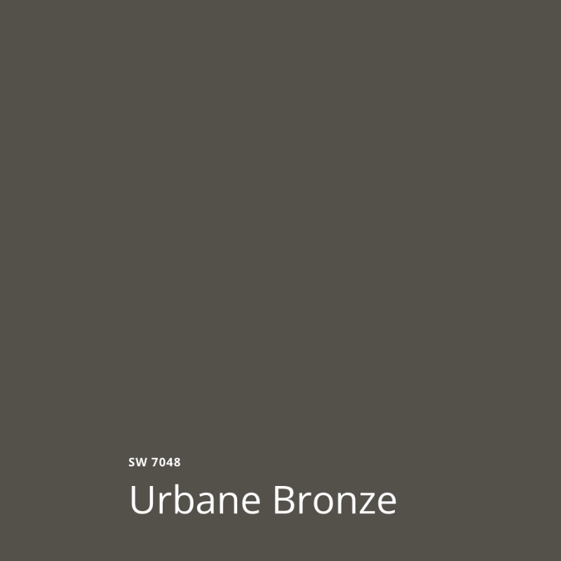 A color swatch of Urbane Bronze paint