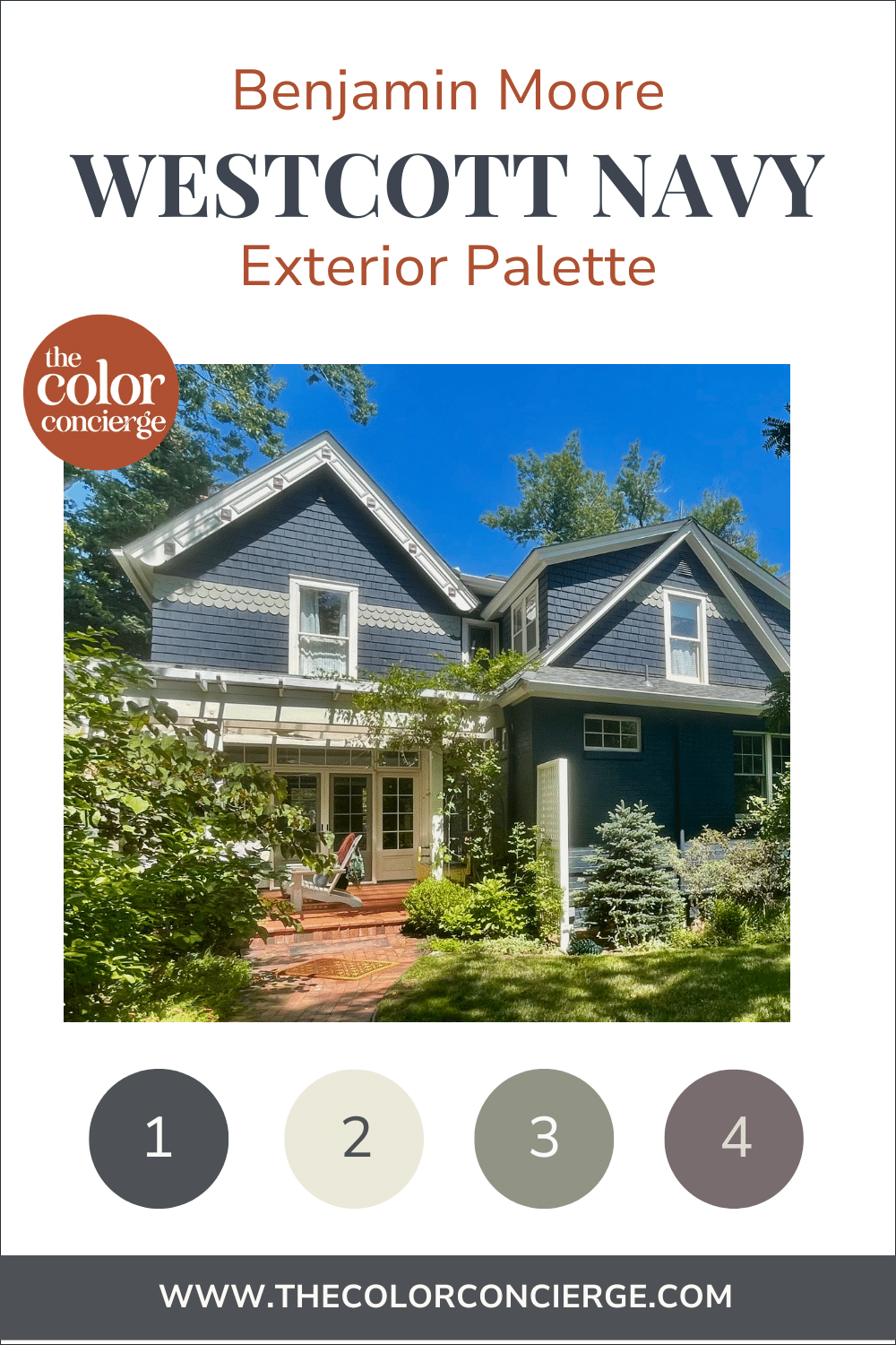 Benjamin Moore Westcott Navy Exterior Color Review - Color Concierge