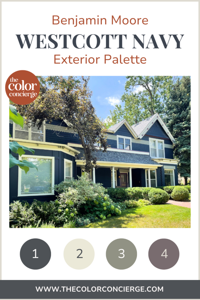 A home features a BM Westcott Navy color palette.