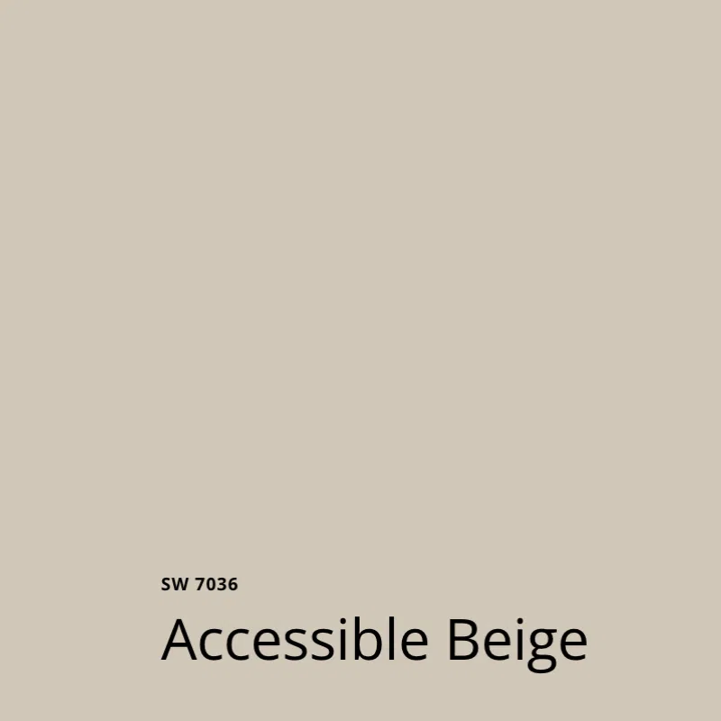 A color swatch of Sherwin-Williams Accessible Beige exterior paint