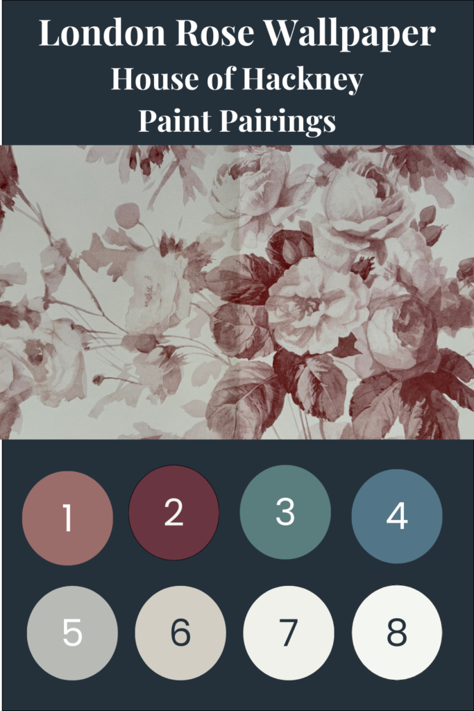 House of Hackney London Rose wallpaper and paint pairings