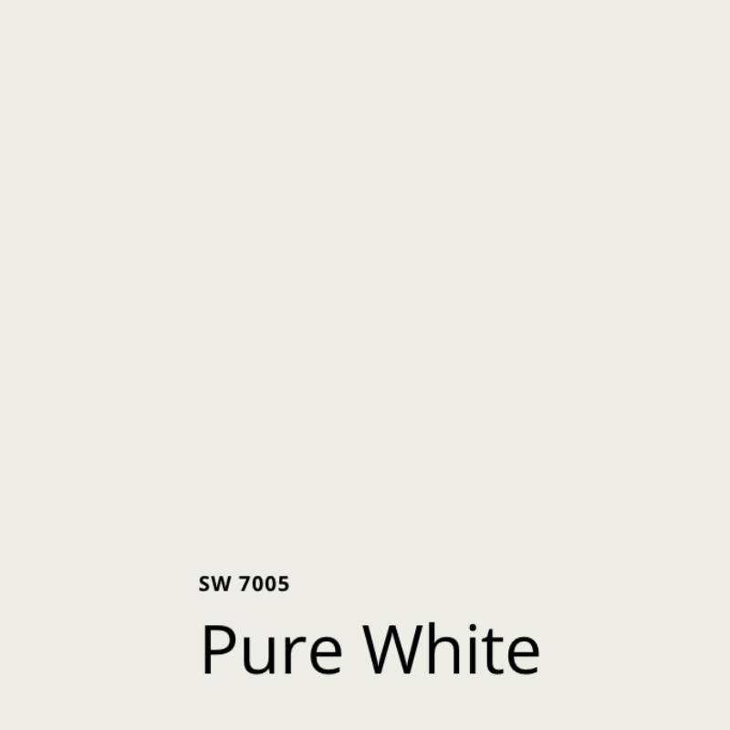 A Sherwin-Williams Pure White Paint Swatch