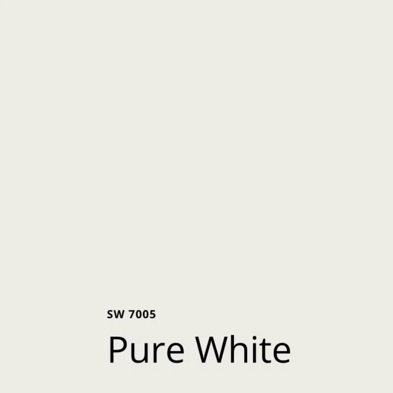 A Sherwin-Williams Pure White Paint Swatch