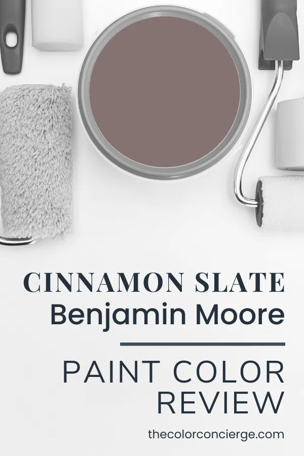 A bucket of Cinnamon Slate paint, the 2025 Benjamin Moore Color of the Year